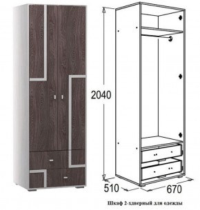 Шкаф 670 мм 2-х дверный для одежды Омега 16 (штанга) в Ревде - revda.mebel-e96.ru | фото